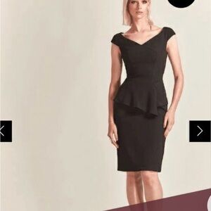 PARK108 crepe shift dress with peplum detail NWT